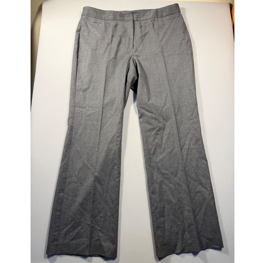 Talbots Heritage Gray Dress Pants Straight Leg Career Trousers 16 Wool Blend